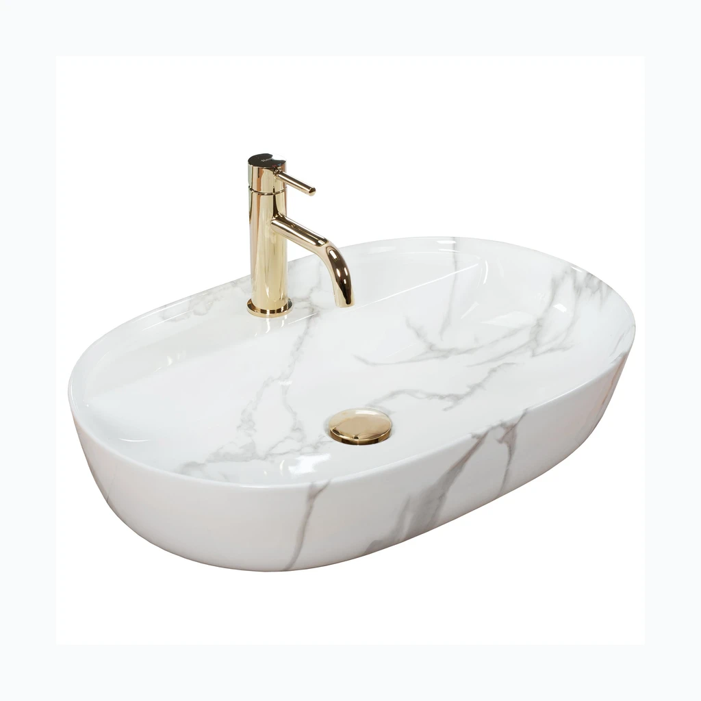 REA Aura 61 раковина Marmo Shiny Marmo Shiny (REA-U8003)