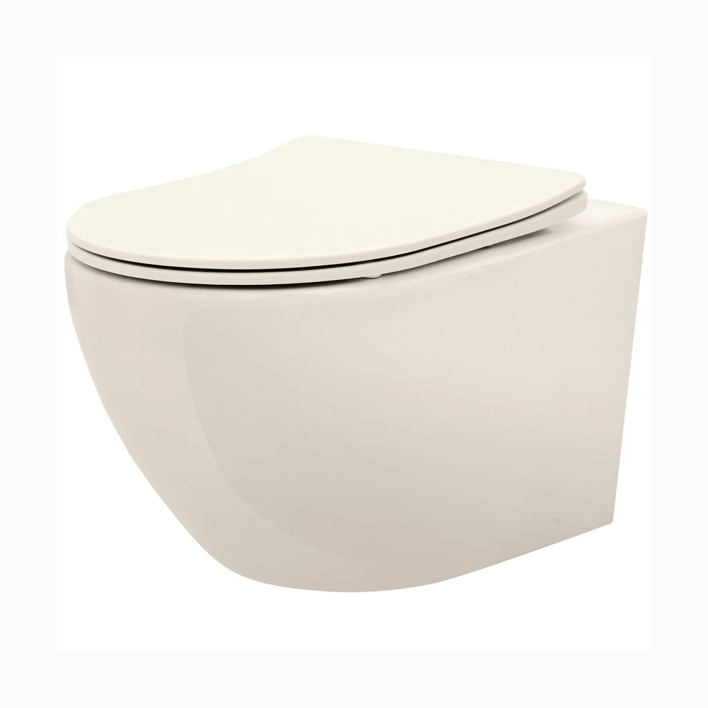 REA Carlo Mini Rimless Ecru peatatud WC-kauss (REA-C5500)