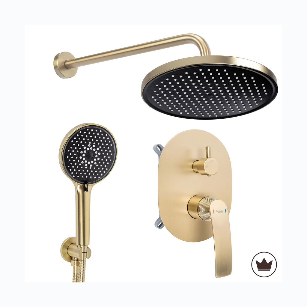 Rea Como M2 varjatud dušikomplekt Brush Gold + BOX (REA-P5609)