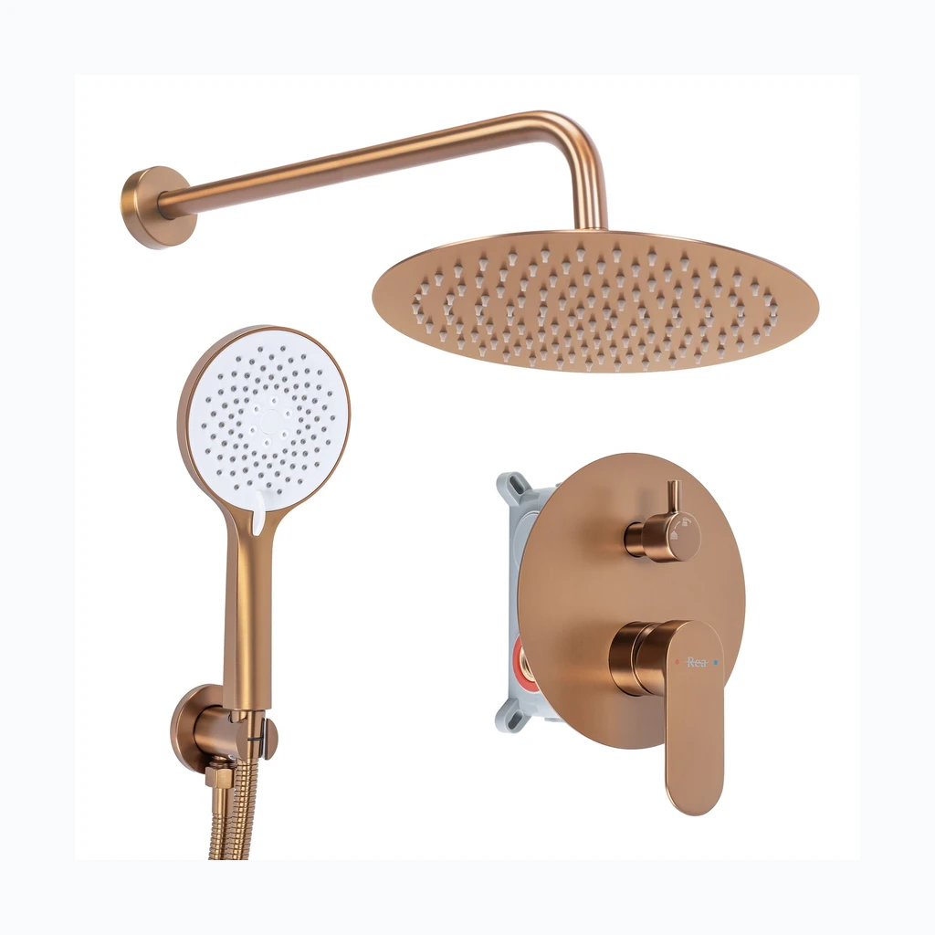 Rea Drop varjatud dušikomplekt Brush Copper + BOX (REA-P9660)