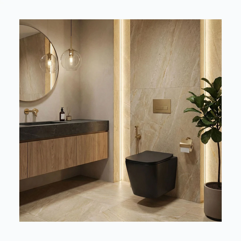 Rea Julio WC riputatud bassein чёрный матовый (REA-C6550)
