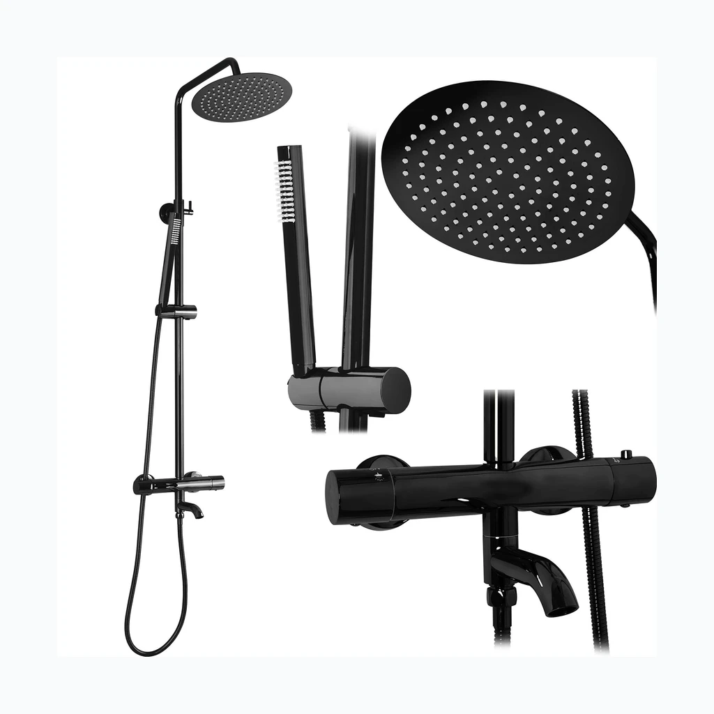 Rea Lungo чёрный Metallic Душевой комплект termostaadiga (REA-P8763)