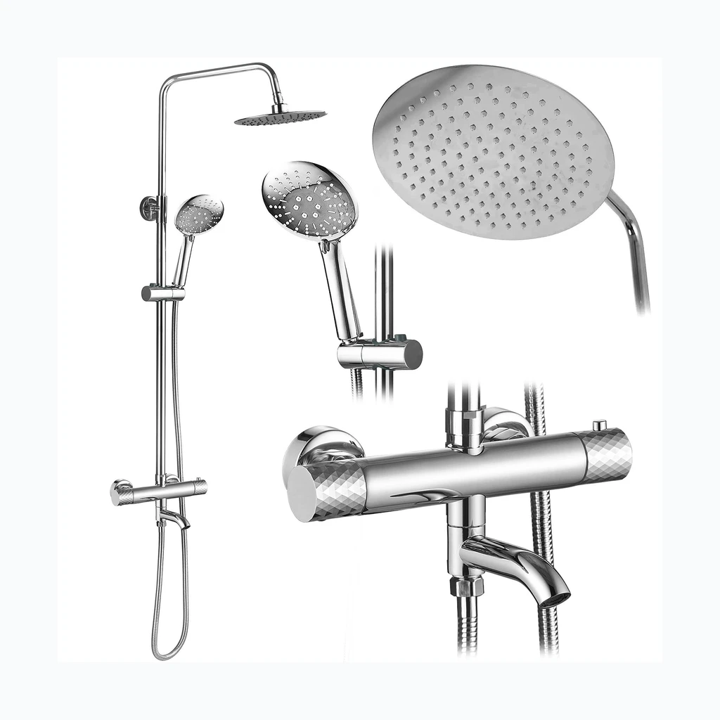 Rea Lungo Diamond хром'i Душевой комплект koos termostaadiga (REA-P5961)