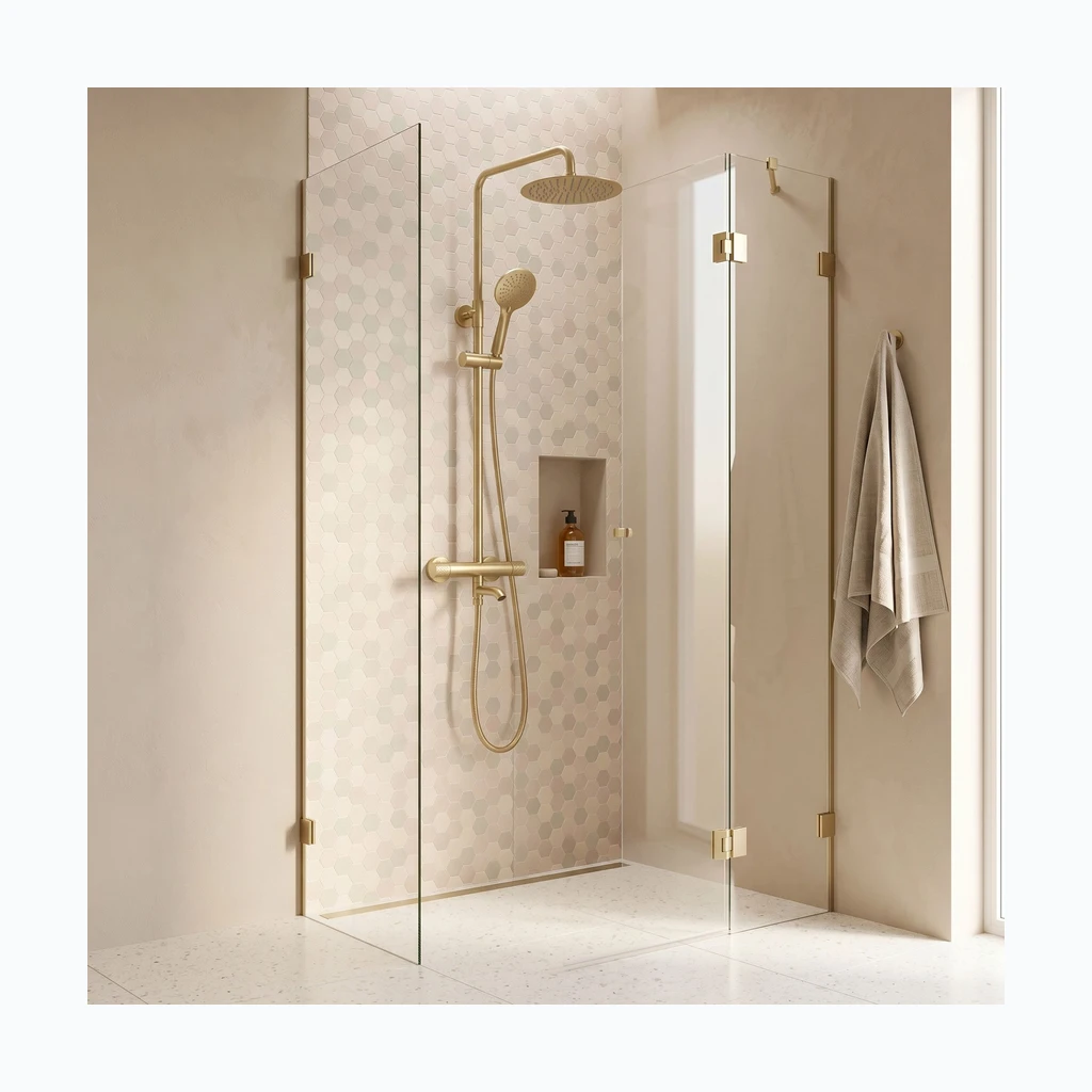 Rea Lungo Diamond Gold Brush Душевой комплект koos termostaadiga (REA-P8923)