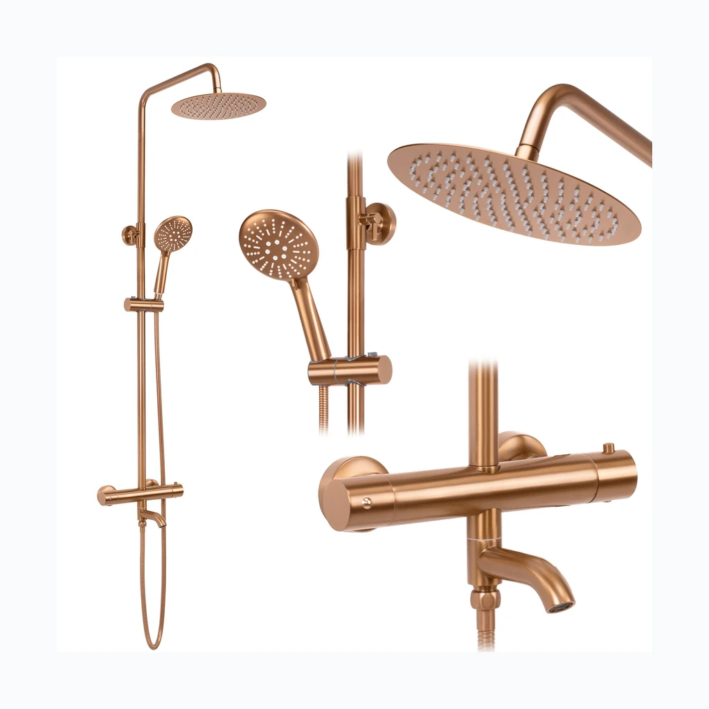 Rea Lungo шлифованный kullast Душевой комплект Copper Brush (REA-P8807)