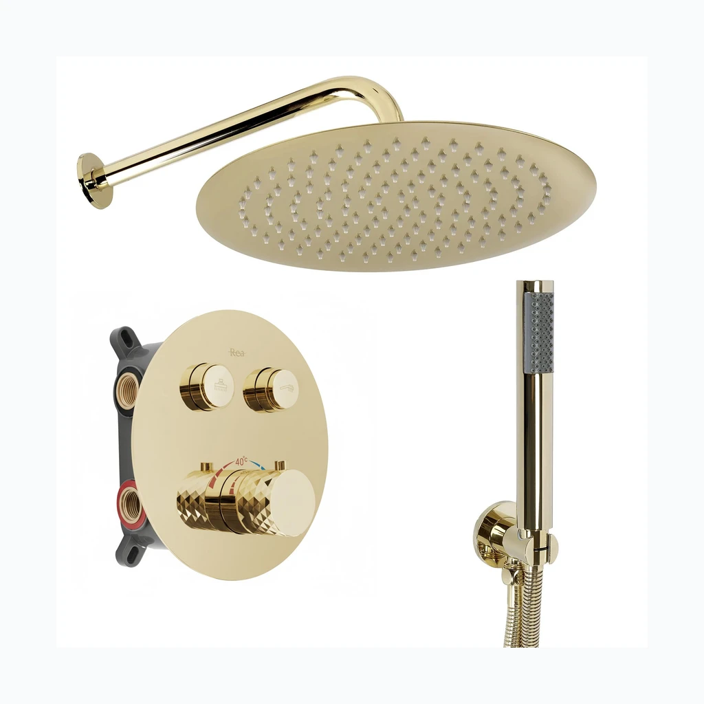 Rea Lungo скрытого монтажа Душевой комплект Чёрный + BOX (REA-P6965)
