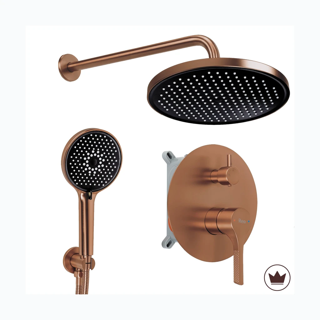 Rea Maxim varjatud dušikomplekt Brush Copper + BOX (REA-P4793)