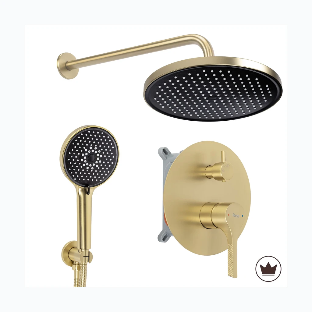 Rea Maxim varjatud dušikomplekt Brush Gold + BOX (REA-P7066)