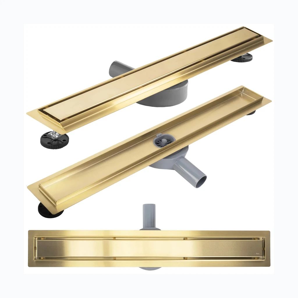 REA Neox pro Linear Drain шлифованное золото 80 (REA-G2703)