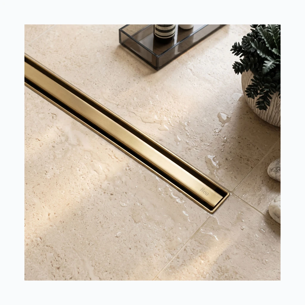 REA NEOX SLIM PRO Lineaarne äravool BRUSHED GOLD 80 (REA-G2715)
