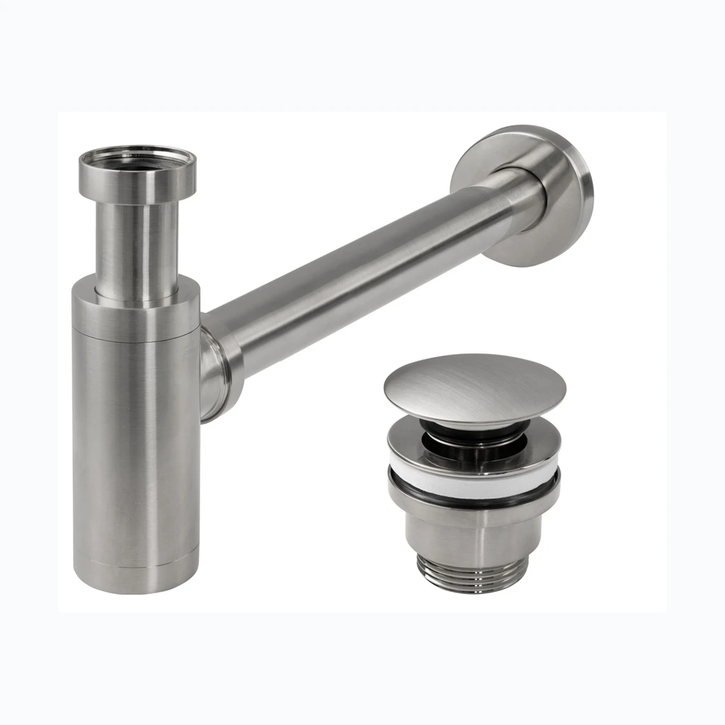Rea раковина сифон klõpsupistikuga Rea BRUSH NICKLE INOX (REA-A4400)