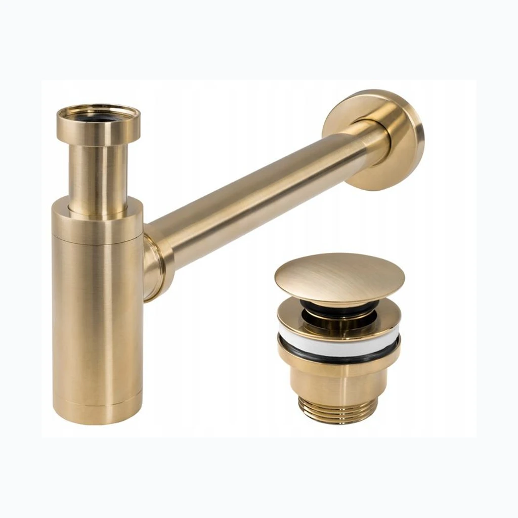 Rea valamu sifoon klõpsupistikuga Rea Gold Brushed (REA-A8586)