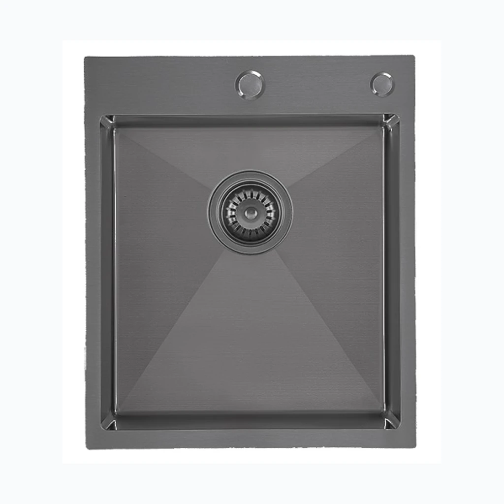 Roostevaba valamu CUBE 380x450 dosaatoriga, must (Nordline) (11013)