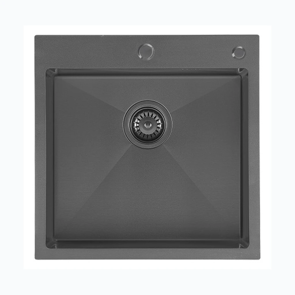 Roostevaba valamu CUBE 500x450 dosaatoriga, must (Nordline) (11017)