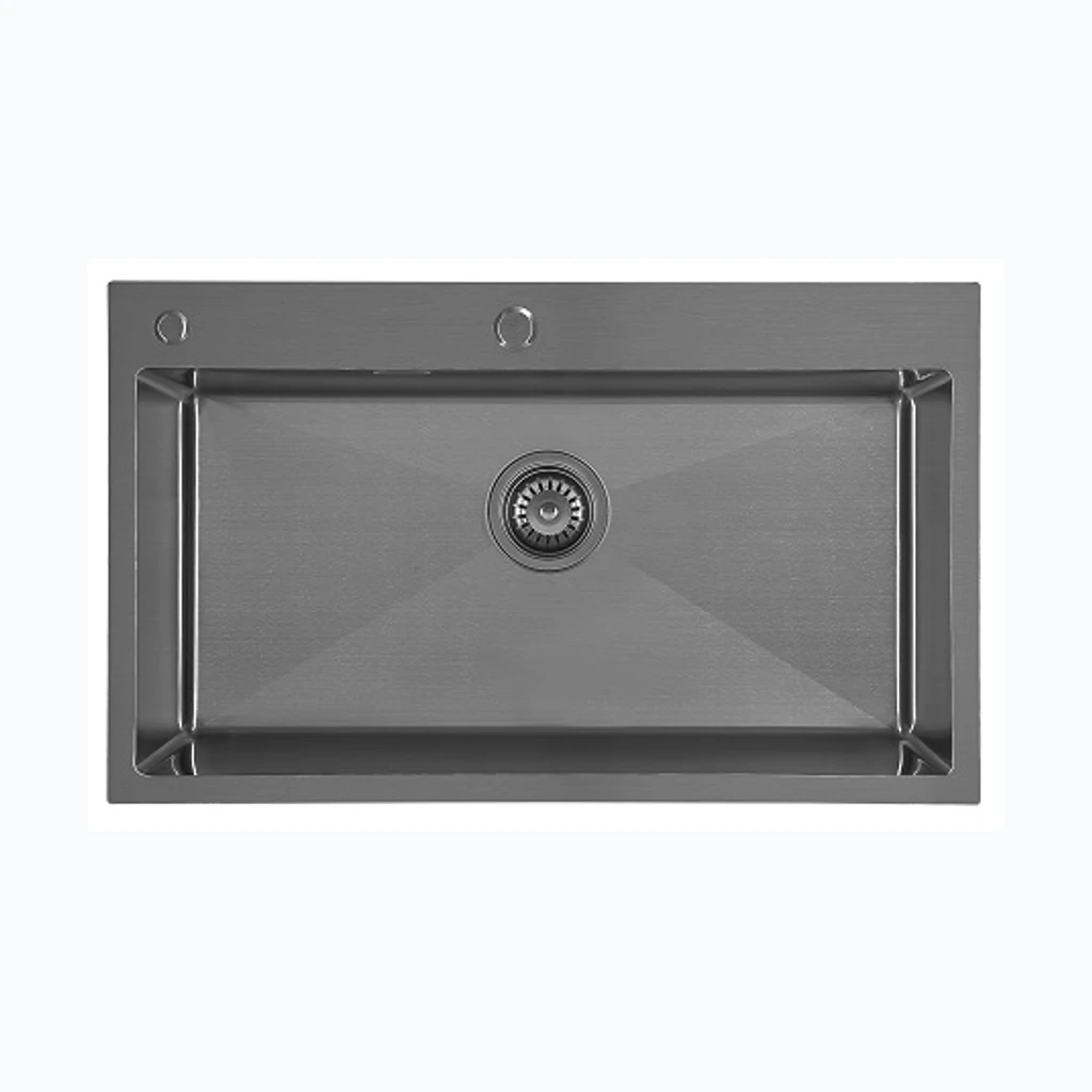 Roostevaba valamu CUBE 700x450 dosaatoriga, must (Nordline) (110391)