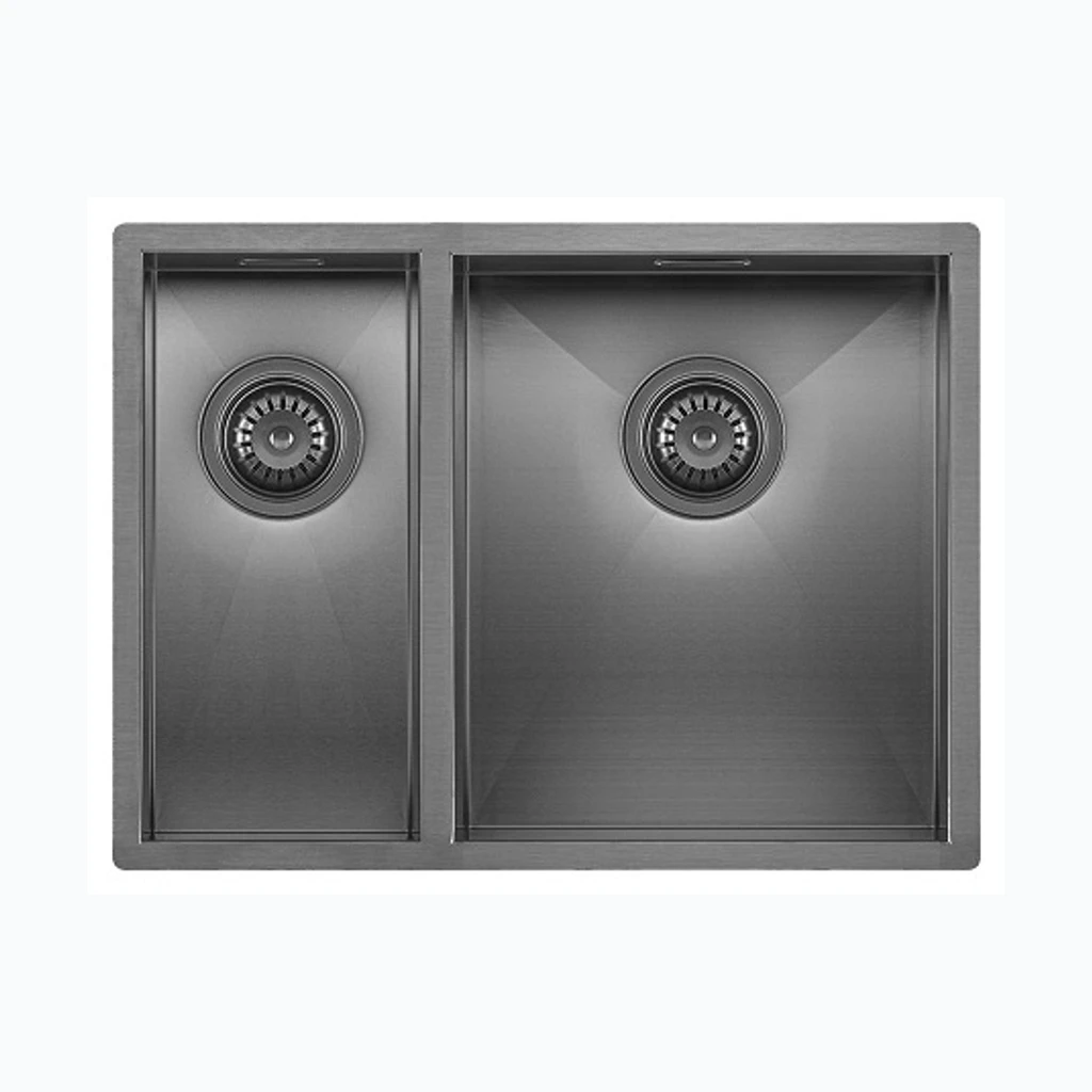 Roostevaba valamu CUBE II DUO 590x450, kaksik, must (Nordline) (11044)