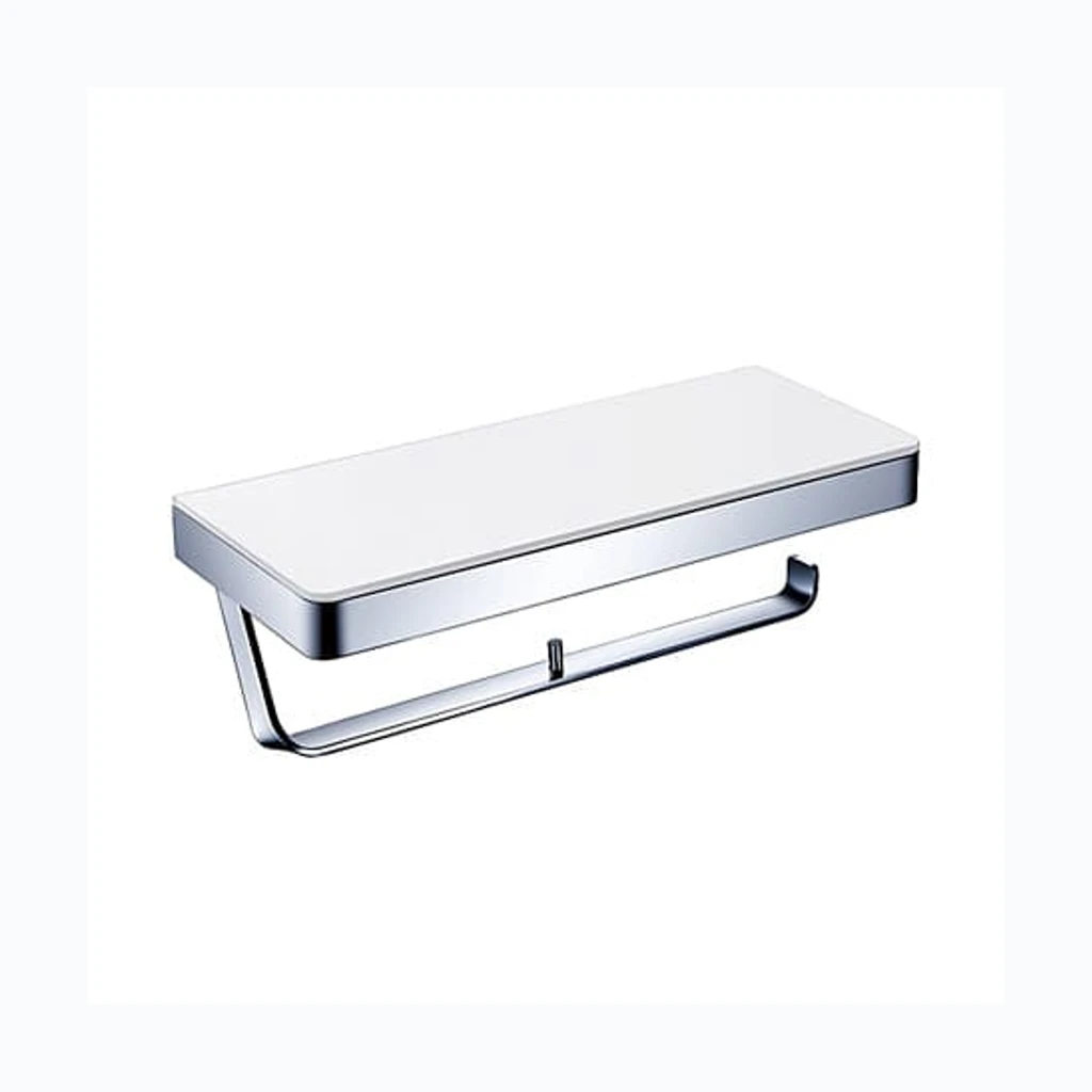 Eumar Shelf with double paper holder Crystal (299-0013-02)
