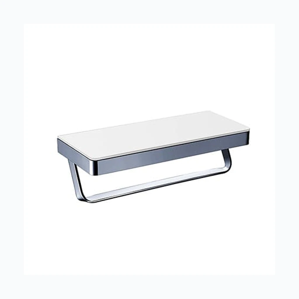 Eumar Shelf with towel ring Crystal (299-0013-06)