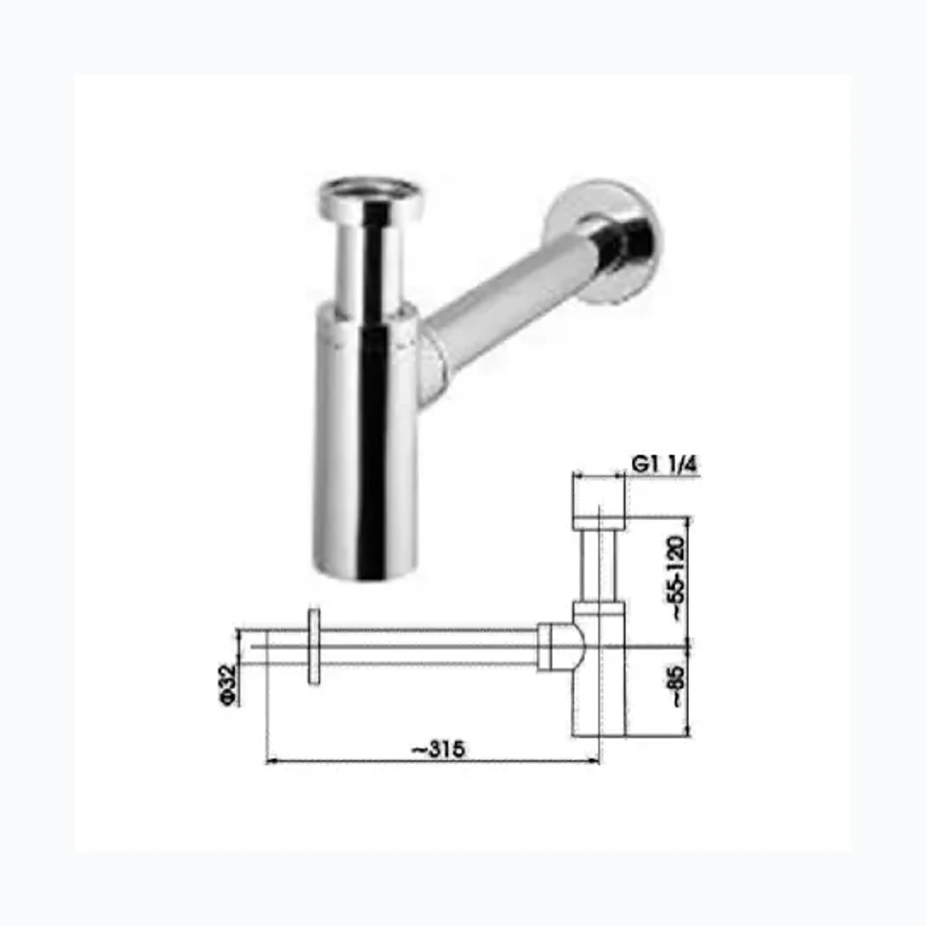 Сифон 11/4х32 хром 600-004, 11/4X32 (7140001)