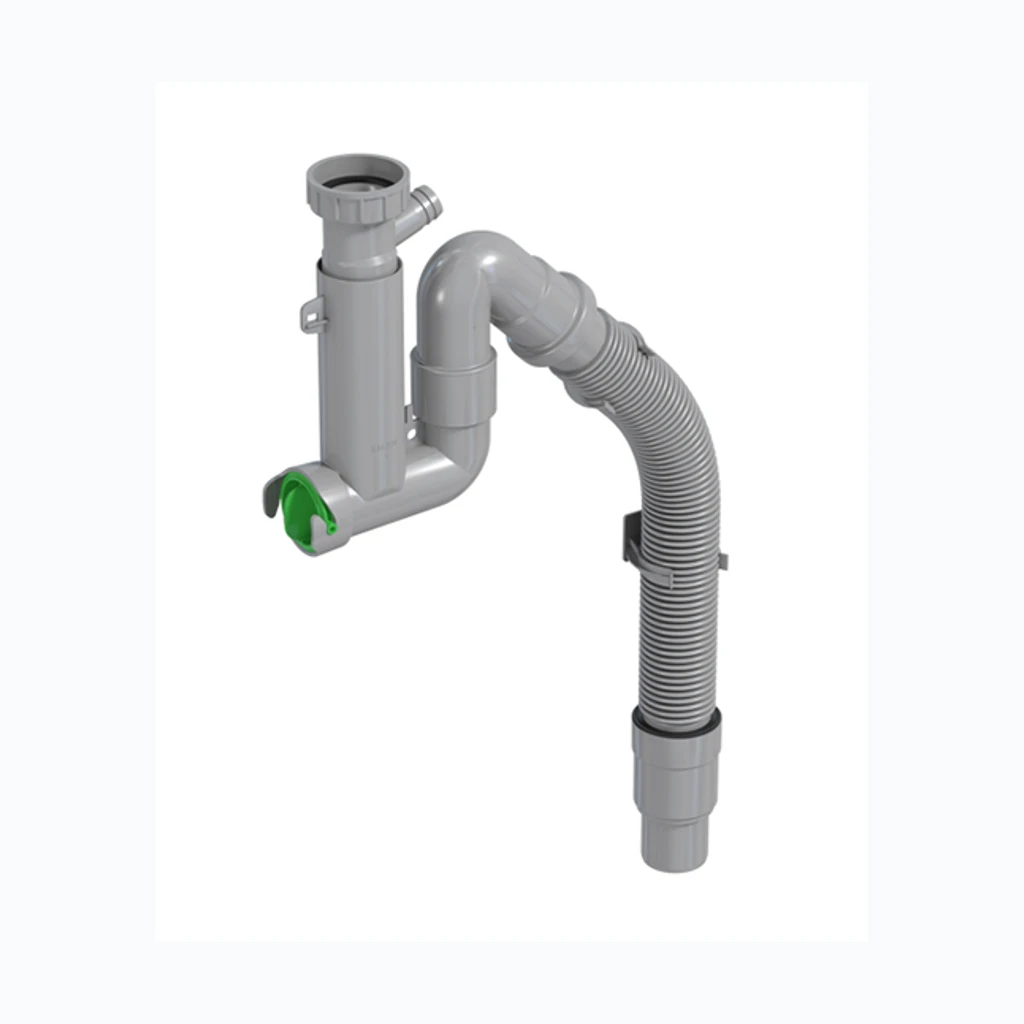 Сифон Кухонная мойкаle SMARTLOC 1 1/2" x Ø50 pesumasina ühenduse, puhastusava ja gofreeritud toruga (Nordline) (33036)