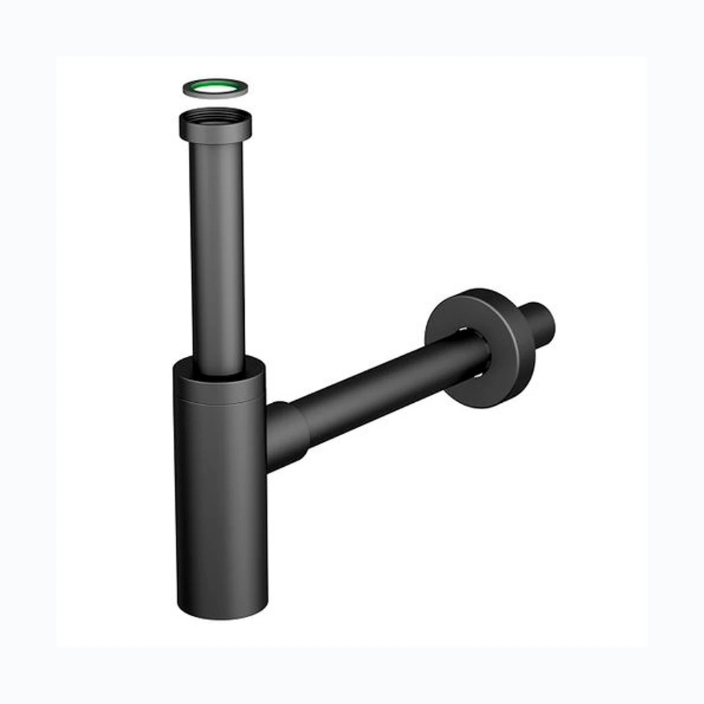 Bonomini Sifoon põhjaklapiga valamule 1 1/4″x32mm, must (65-006)