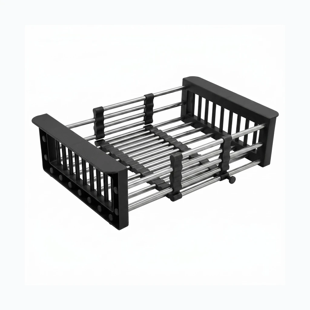Teleskoopiline nõudekuivatusrest valamule REA P14487 чёрный (HOM-09973)