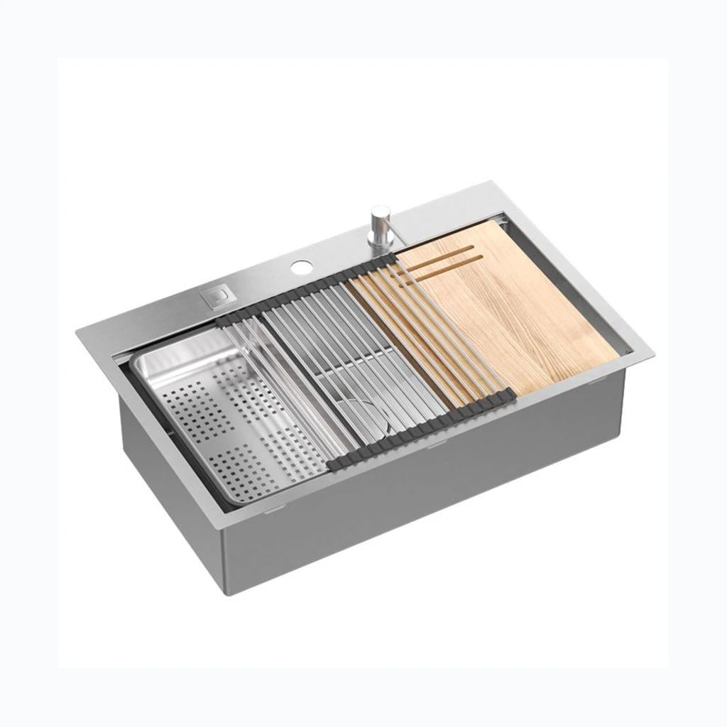 Terasest valamu BURT 110 WORKSTATION BRUSH NICKEL (ZLE-09014)