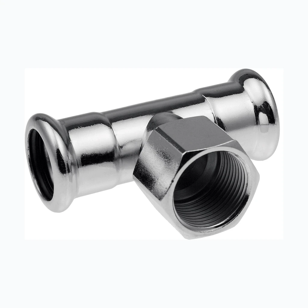 KAN-therm пресс стальной тройник с внутренней резьбой 15x½”x15 (0485009)