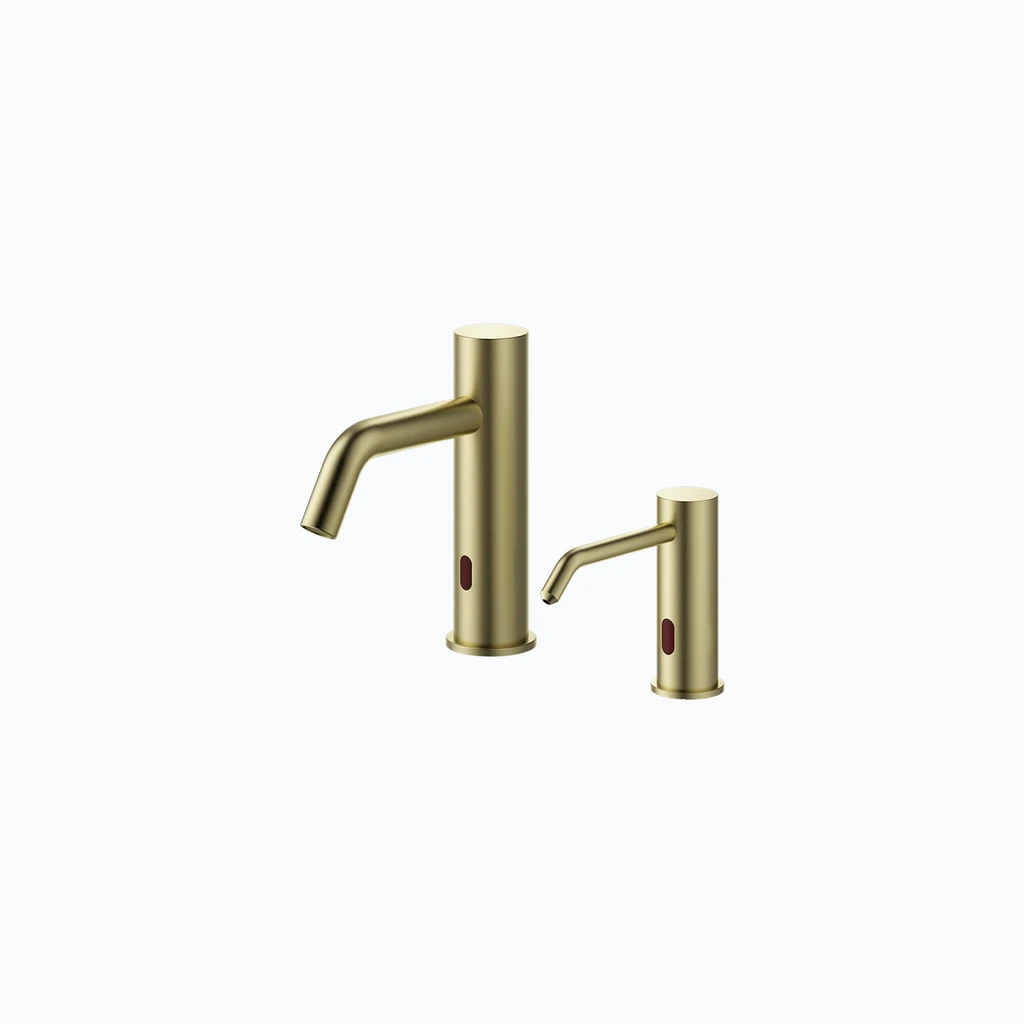 Eumar Amber touchless faucet and soap/disinfectant dispenser set (шлифованное золото) (299-3205-54)