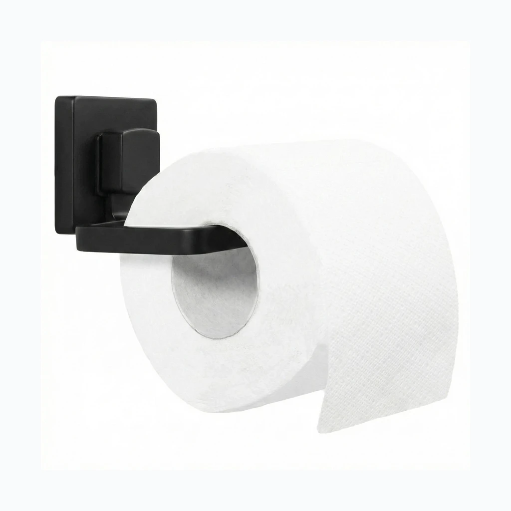 UCHWYT NA PAPIER TOALETOWY BEZ WIERCENIA CZARNY 381698 (HOM-00554)