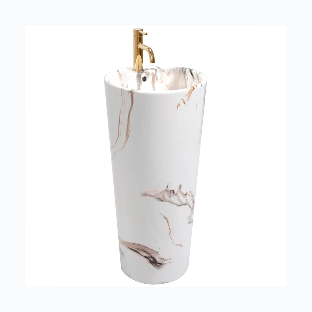Vabalt seisev keraamiline valamu Blanka Marble (REA-U8704)
