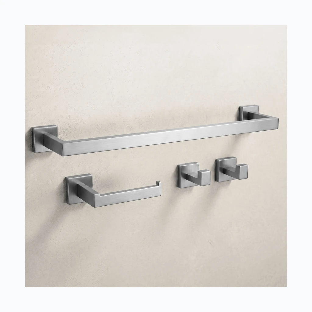 Vannitoa tarvikute komplekt Rio Brush Nickel 4 osa (REA-06606)