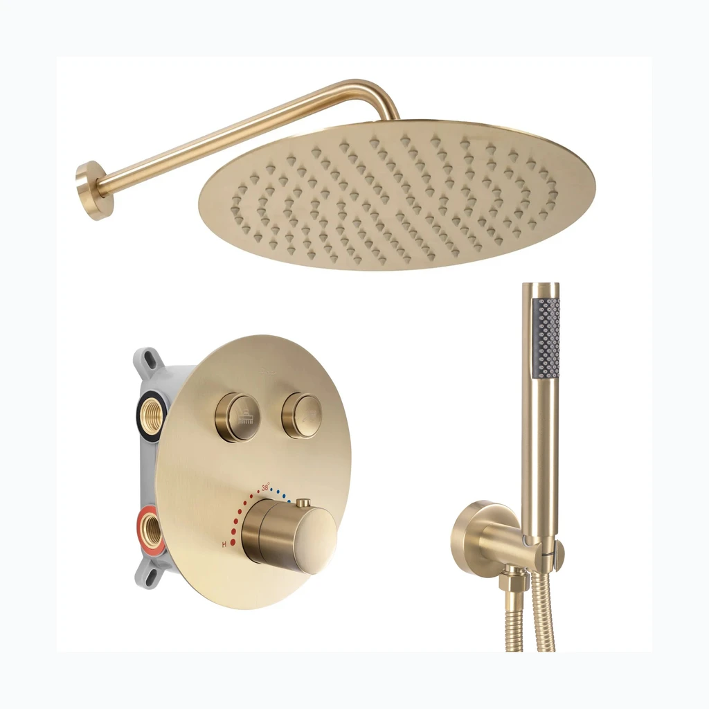 Varjatud dušikomplekt LUNGO Gold koos termostaadiga + BOX (REA-P8551)