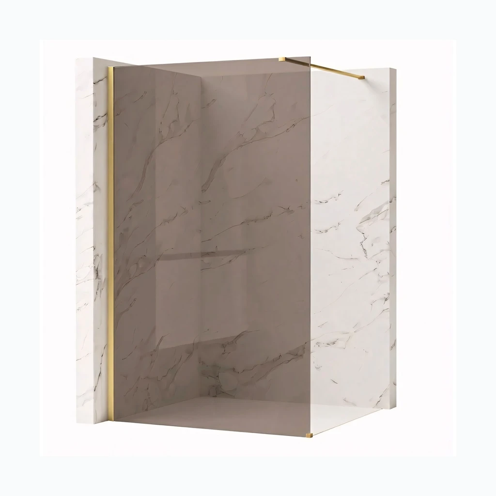 Walk-in dušisein Rea Flexi Brown / Brush Gold 130 (KPL-K99789)