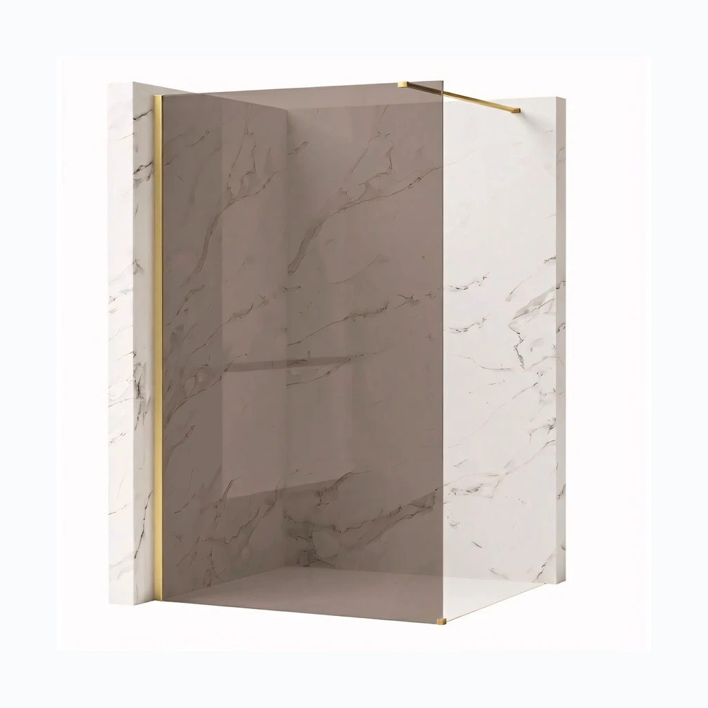 Walk-in dušisein Rea Flexi Brown / Brush Gold 80 (KPL-K99275)