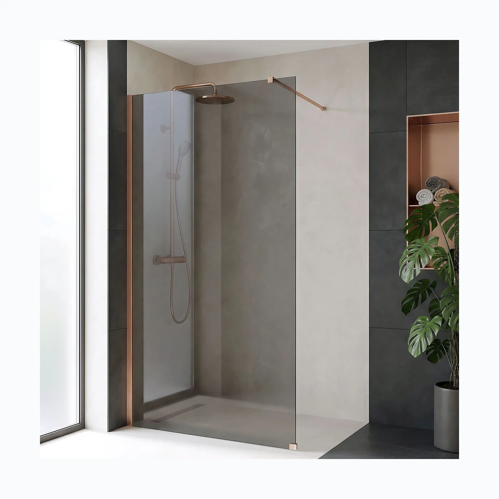 Walk-in dušisein Rea Flexi Grey / Brush Copper 100 (KPL-K99384)