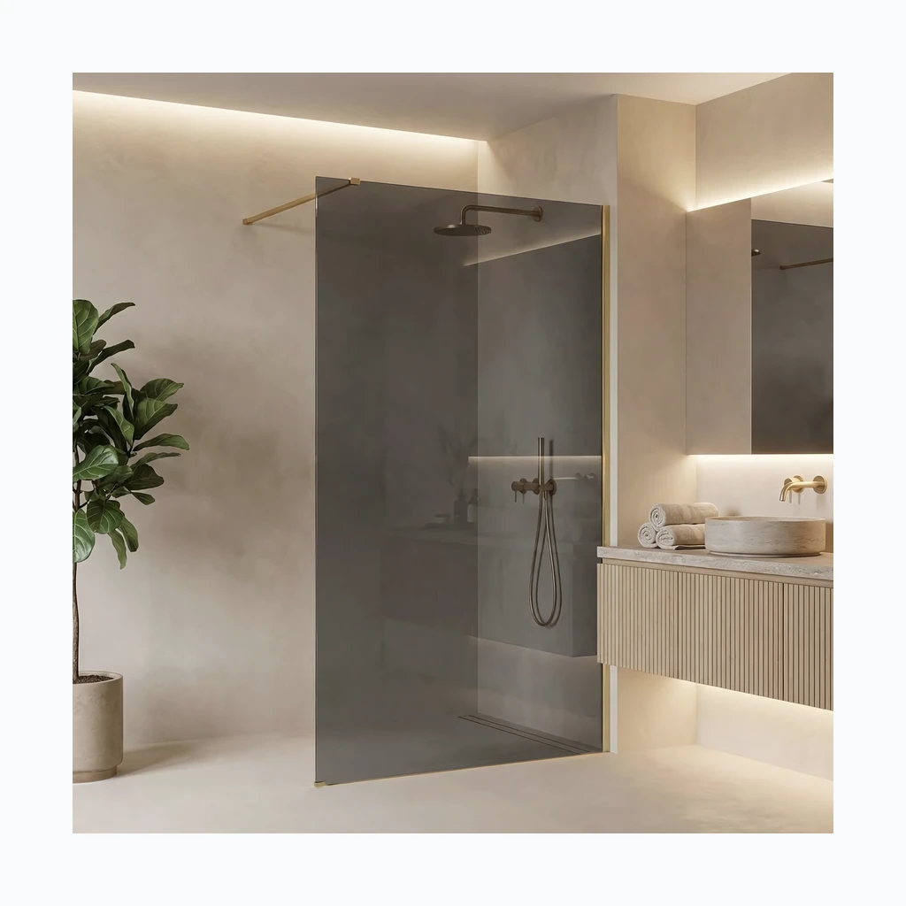 Душевая перегородка Walk-In Rea Flexi Grey / шлифованное золото 120 (KPL-K99282)