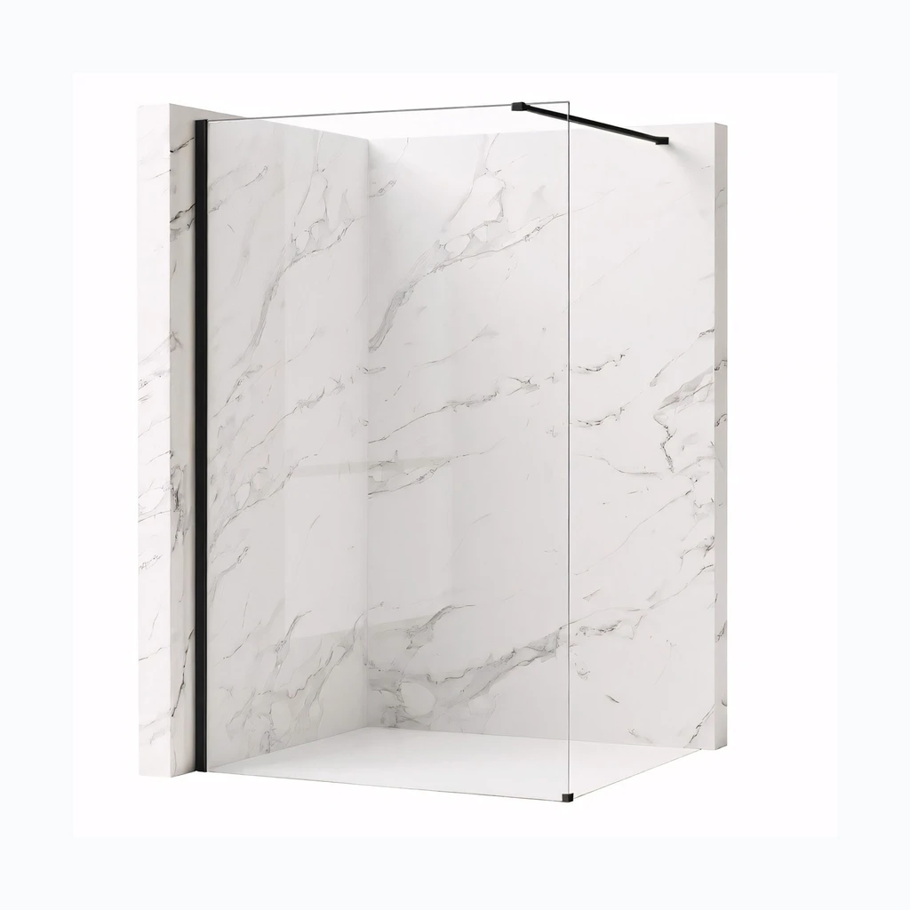 Walk-in dušisein Rea Flexi Transparent / Black 70 (KPL-K99168)