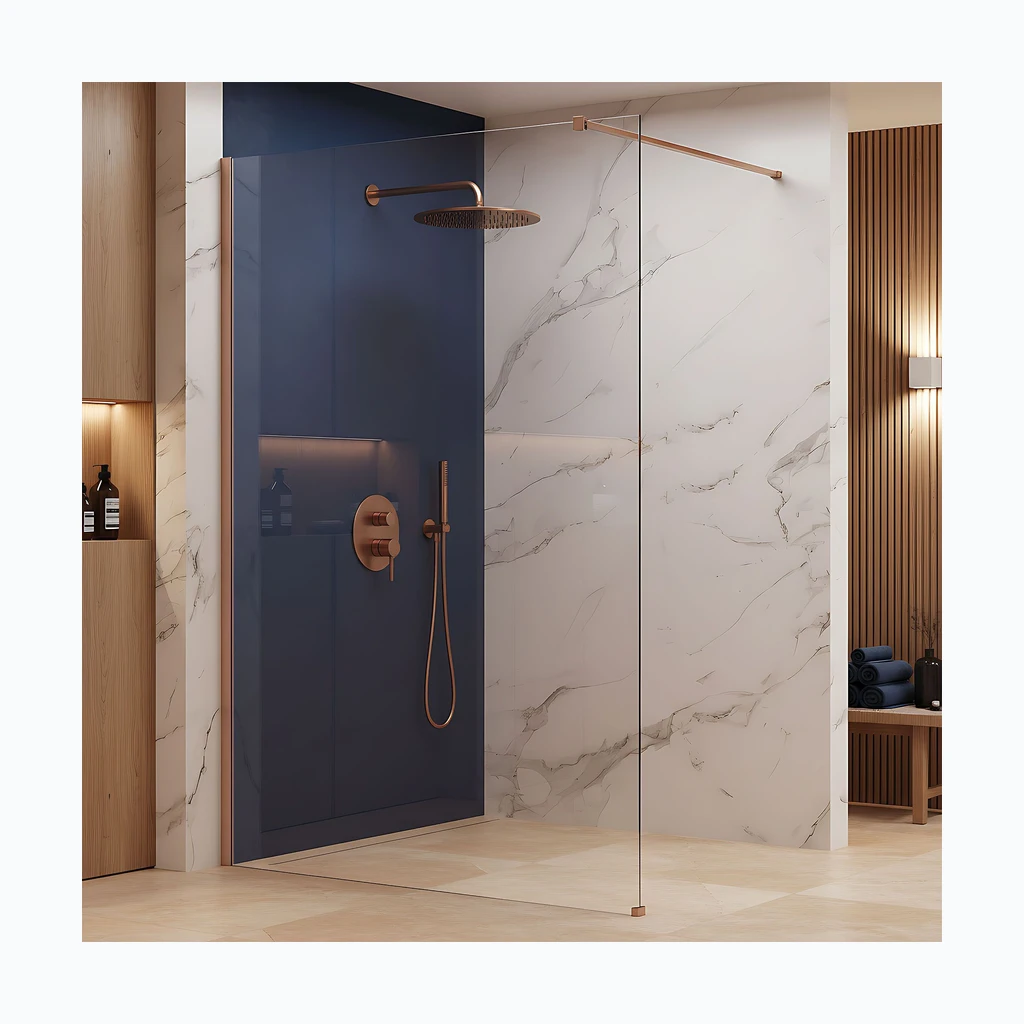 Walk-in dušisein Rea Flexi Transparent / Brush Copper 100 (KPL-K99362)
