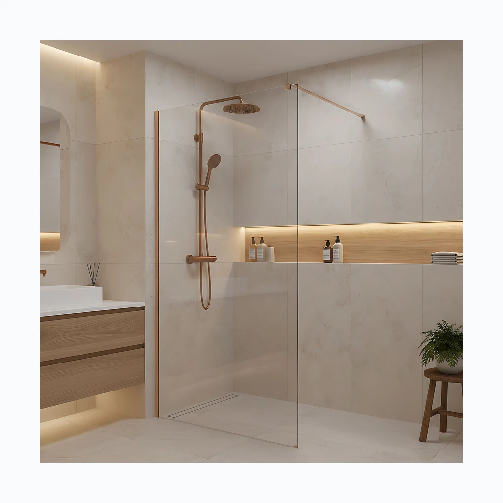 Walk-in dušisein Rea Flexi Transparent / Brush Copper 70 (KPL-K99368)