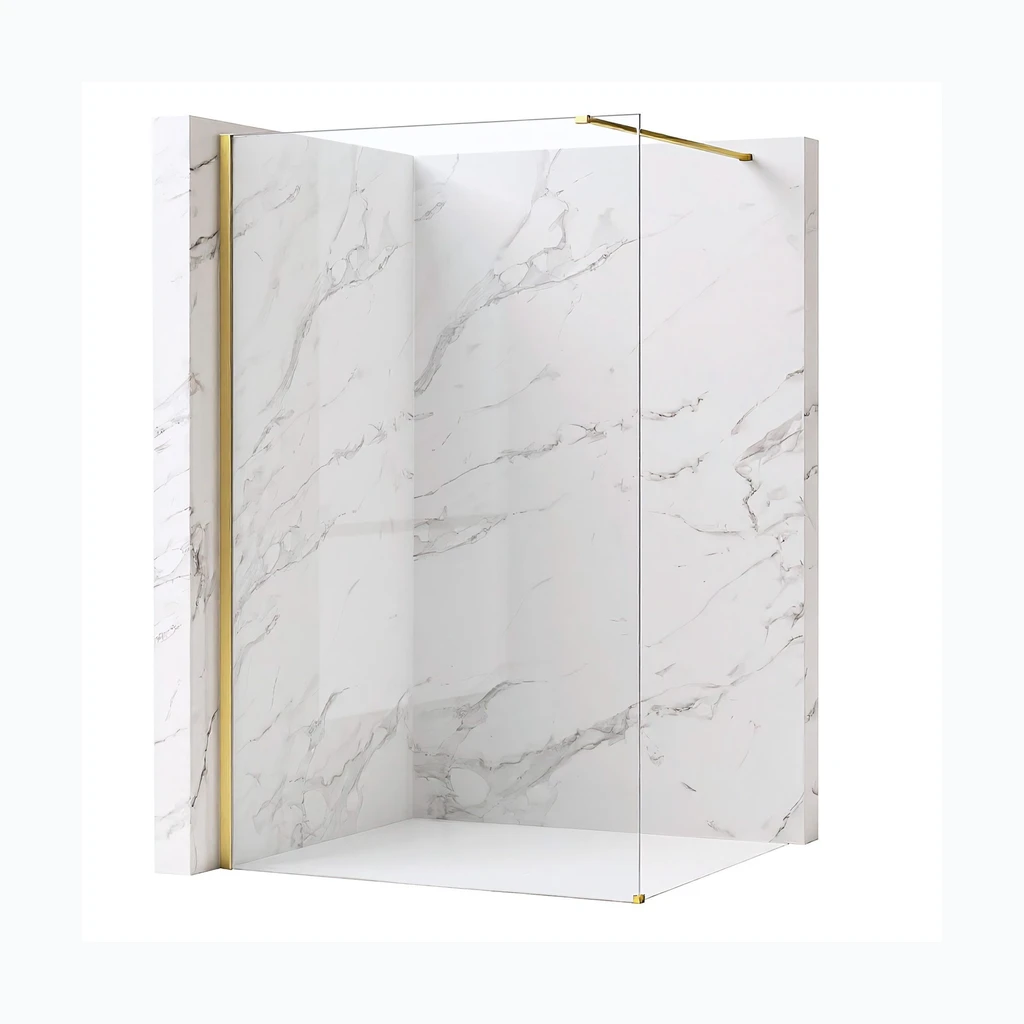 Walk-in dušisein Rea Flexi Transparent / Brush Gold 100 (KPL-K99262)