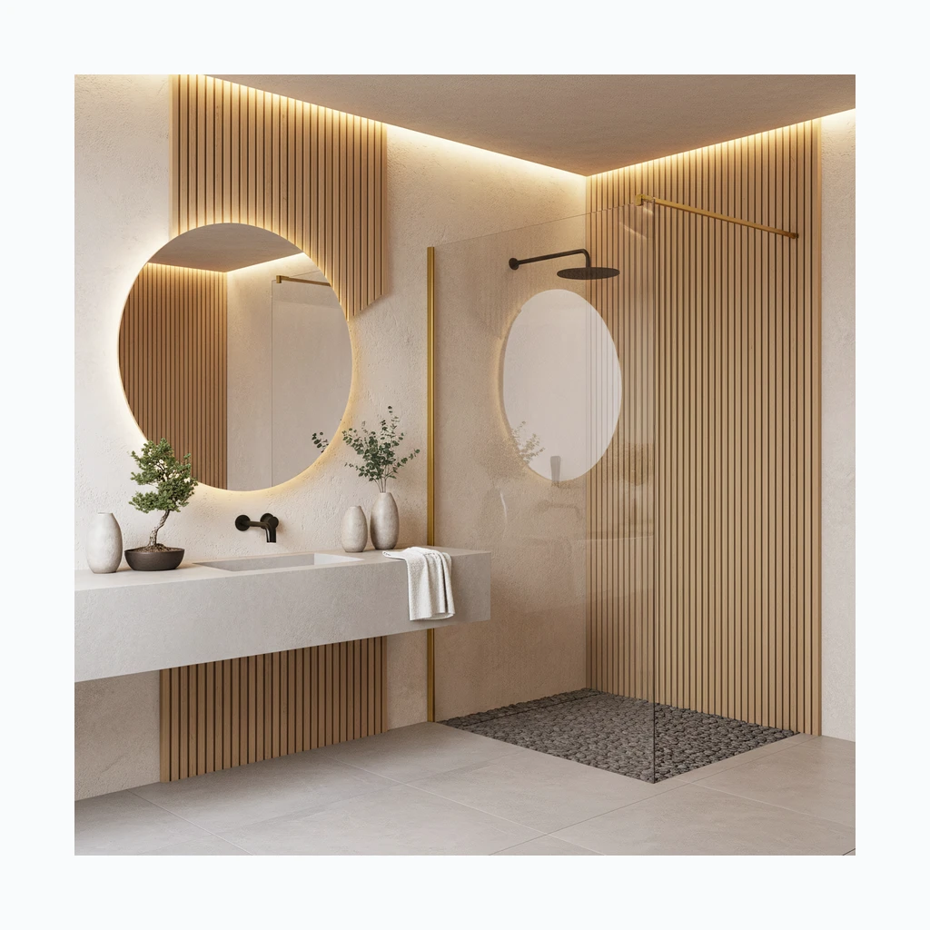 Душевая перегородка Walk-In Rea Flexi Transparent / шлифованное золото 120 (KPL-K99260)