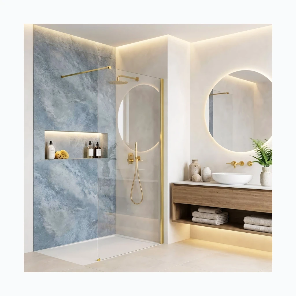 Walk-in dušisein Rea Flexi Transparent / Gold 80 (KPL-K99567)