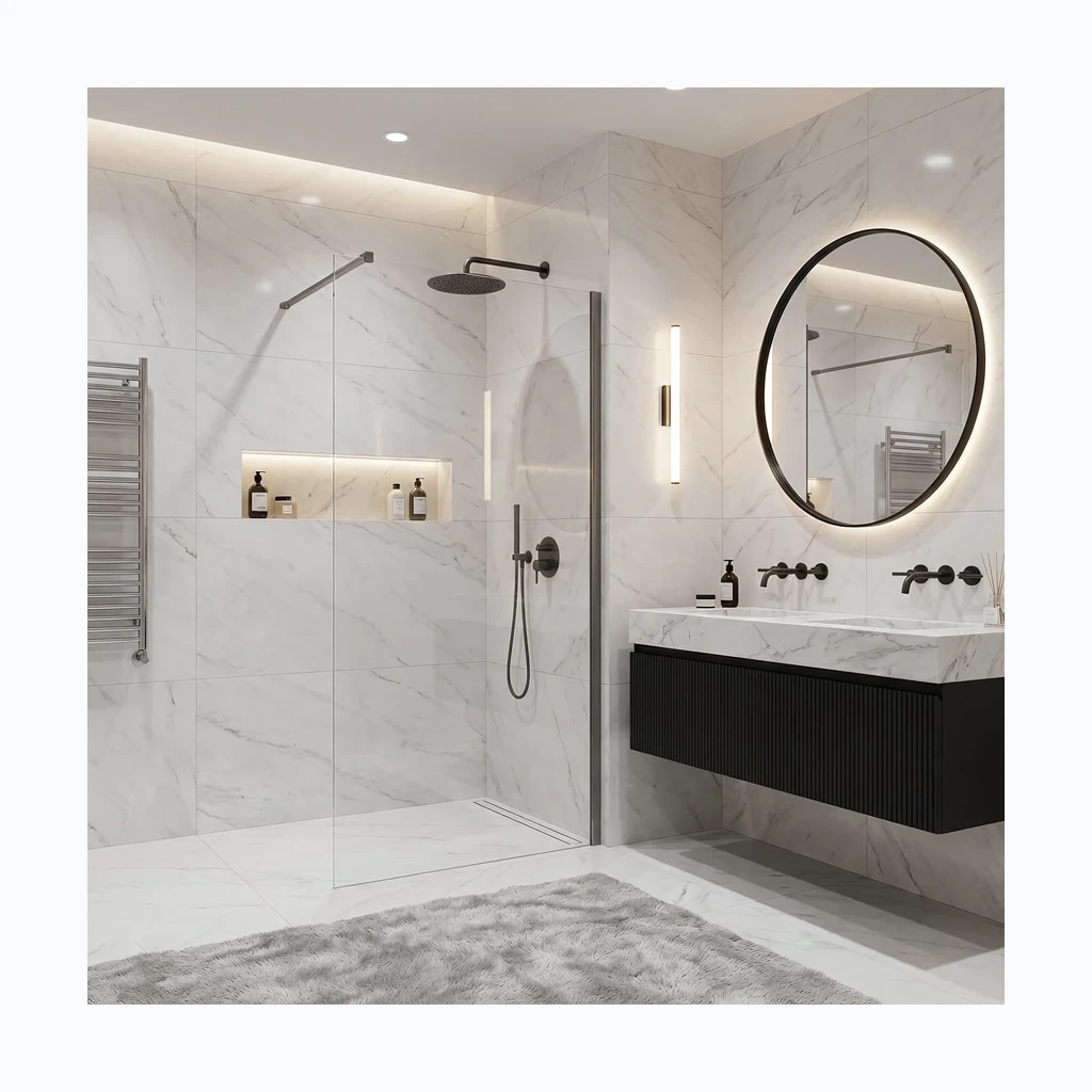 Walk-in dušisein Rea Flexi Transparent / Titan 90 (KPL-K99466)