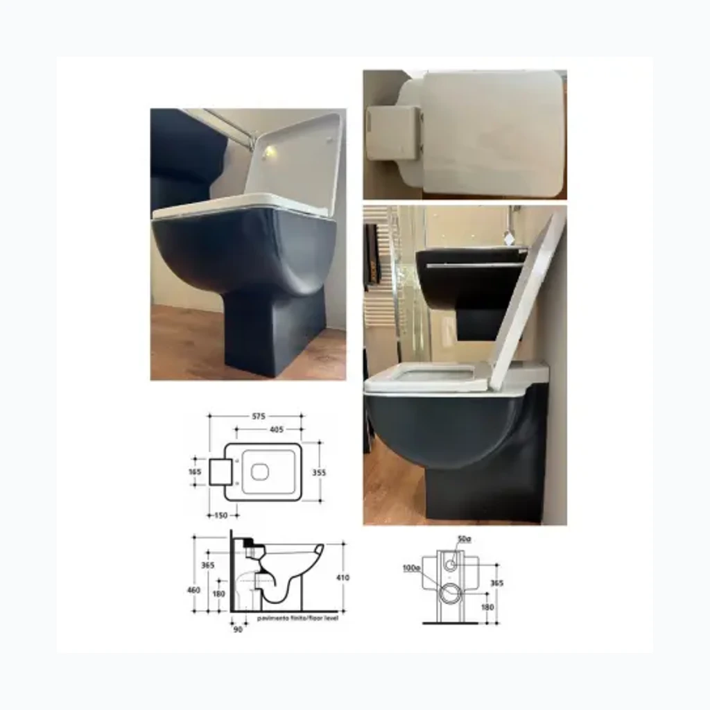 WC potid koos kaas/kinnit. valge+must, PELICAN (8177006)