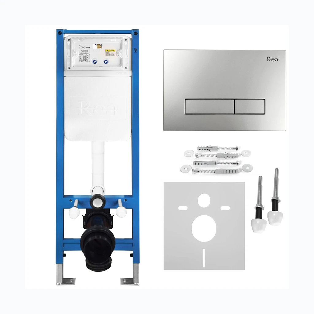 WC Süvistatav Paigaldusraami Komplekt Slim 024N HD Satin Nupuga (KPL-E1635)