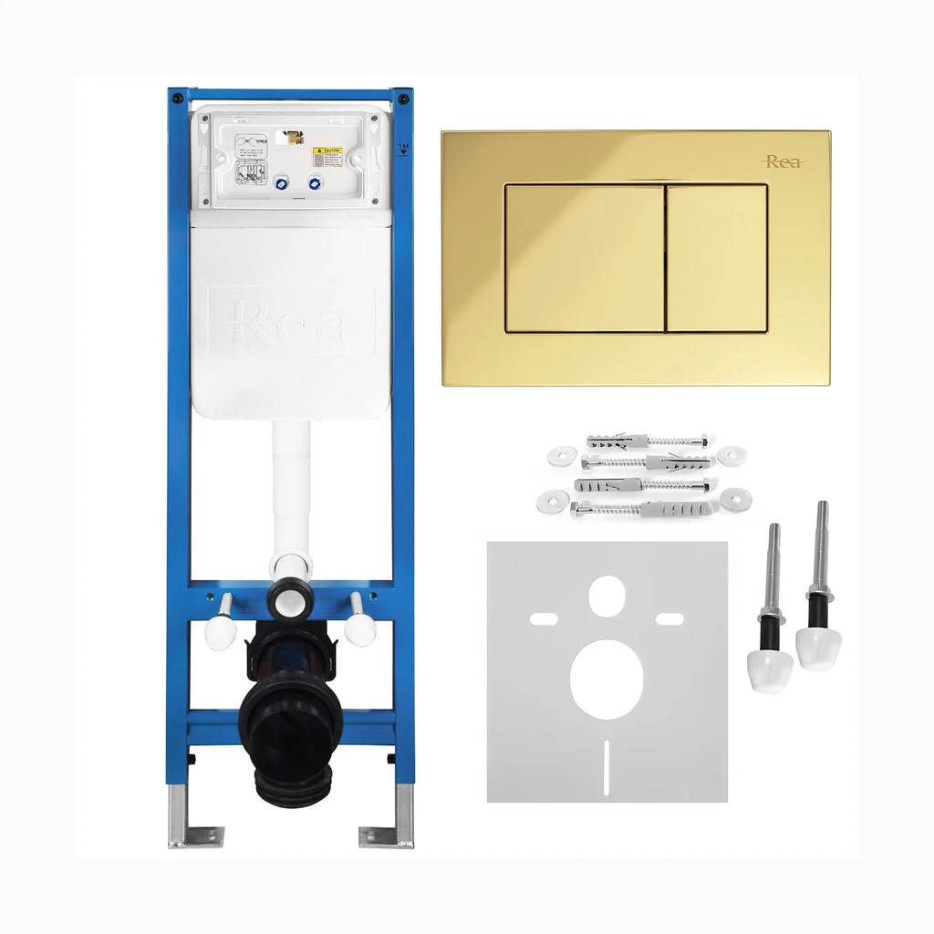 WC Süvistatav Paigaldusraami Komplekt Slim 024N J Gold Nupuga (KPL-E1636)